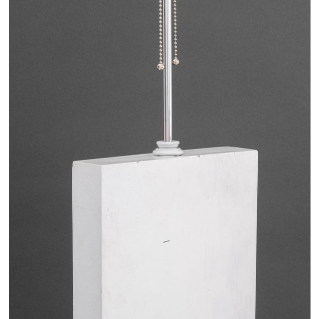 Minimalist White Painted Wood Table Lamps, Pair For Sale In New York - Image 6 of 8