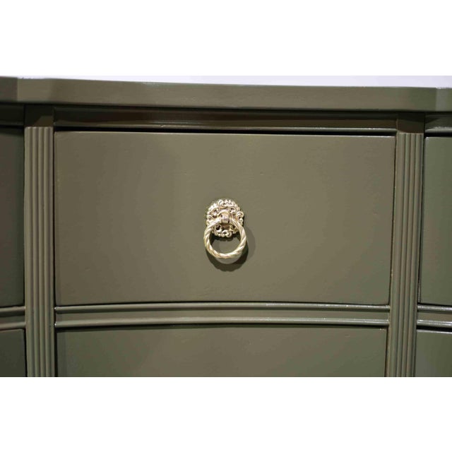 Mid Century Curved Front Georgian Revival Dresser the Kentmark by Kent Coffey - Newly Painted For Sale - Image 15 of 17