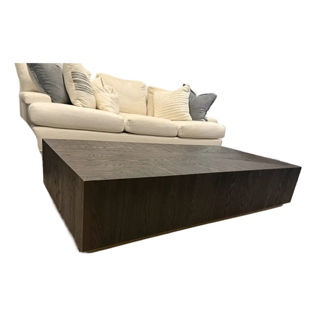 Rh Machinto Coffee Table - Brown Oak / Burnished Brass For Sale
