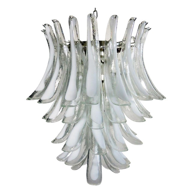 Italian Murano Glass Petals Chandelier For Sale