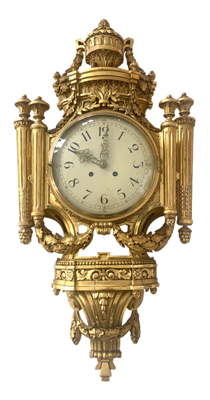 Large Swedish Louis XVI Style Wall Clock, 1949