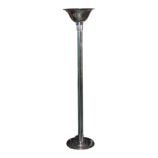 Mid-Century Glass & Chrome Floor Lamp For Sale