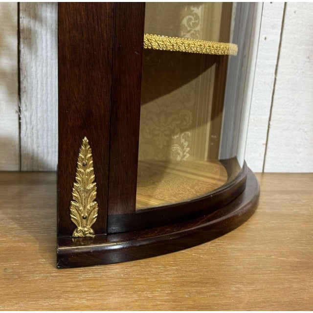English Mahogany Corner Wall Display Cabinet, 1950s For Sale - Image 3 of 12