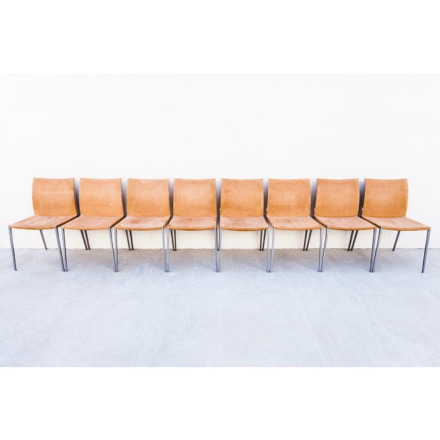 Vintage Italian Suede "Lia" Dining Chairs by Zanotta For Sale - Image 18 of 18