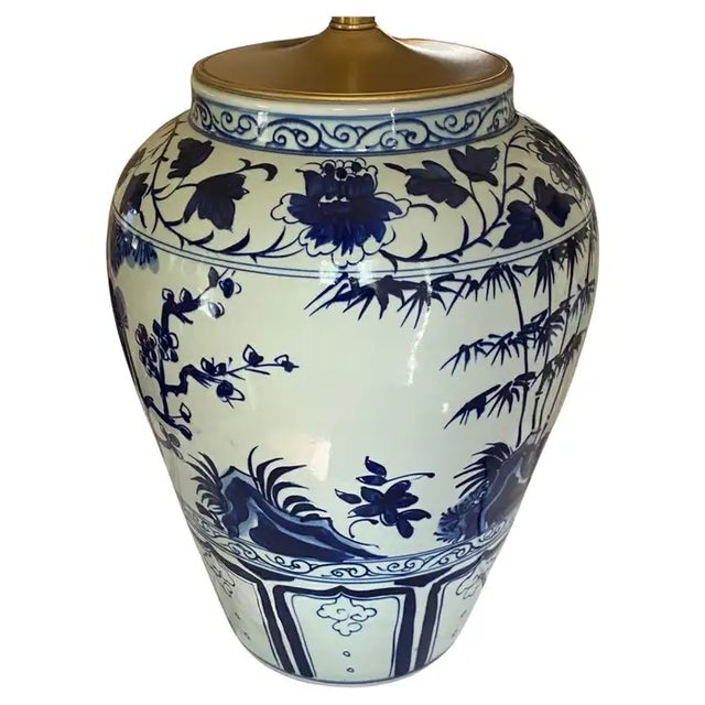Chinese Porcelain Blue and White Ginger Jar Table Lamp For Sale In Philadelphia - Image 6 of 13