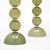 Pair of lamps of Murano glass from Italy. These lamps feature spheres of swirling hand-blown glass on a glass base in a...