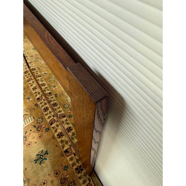 Wood Mission Style Tiger Oak Wood Mirror, Vintage For Sale - Image 7 of 12