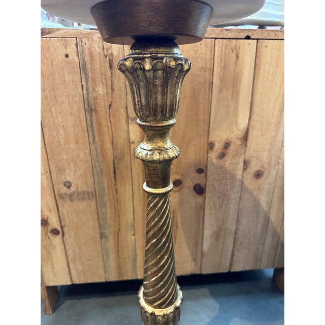 1950s 1950’s. Gilt Wood and Marble Pedestal For Sale - Image 5 of 8