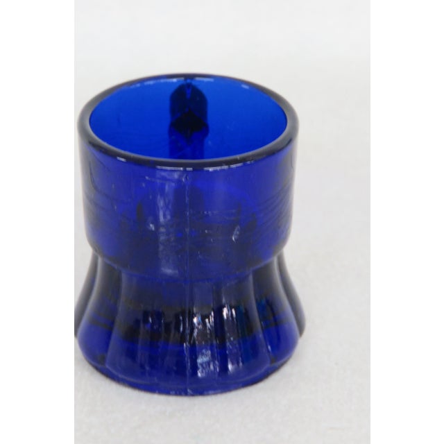 Mid-Century Modern Cobalt Blue Mini Beer Shot Cup Toothpick Holder For Sale - Image 3 of 12