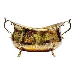 Hammered Copper Vintage Plant Vessel For Sale