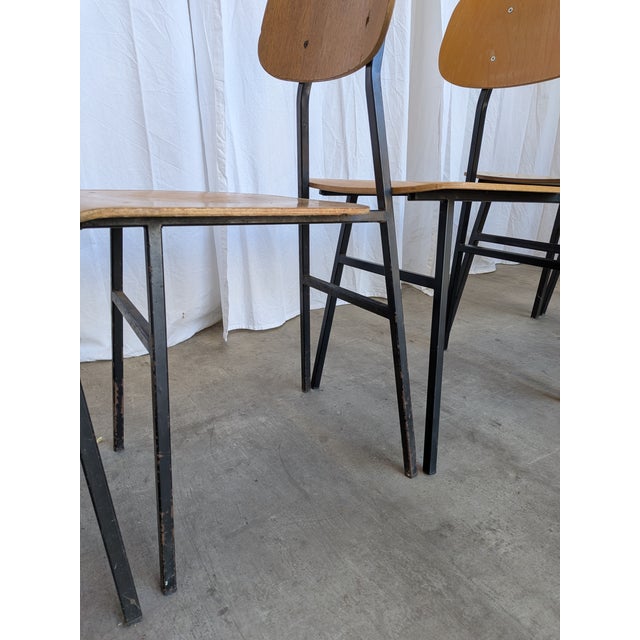 Vintage Industrial School Chairs from Stol Kamnik, Former Yugoslavia, 1970s, Set of 7 For Sale - Image 10 of 18