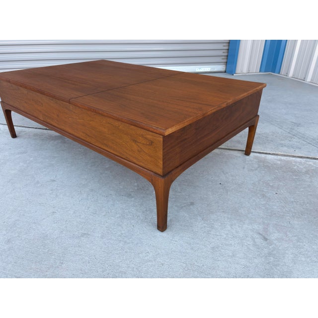 Mid-Century Modern “Rythm” Walnut Coffee Table With Storage by Lane Furniture For Sale - Image 11 of 12