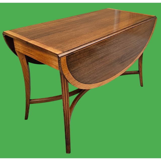 Charak Furniture Co. Vintage Charak "Danbury" Mahogany Drop Leaf Dining Table W/3leaves For Sale - Image 4 of 7