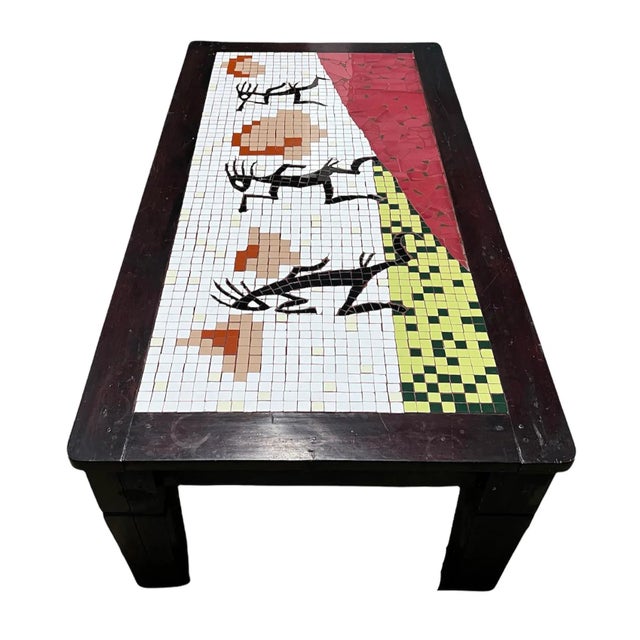 Figurative Early 20th Century Kokopelli Figurative Southwestern Mosaic Tile Coffee Table For Sale - Image 3 of 12