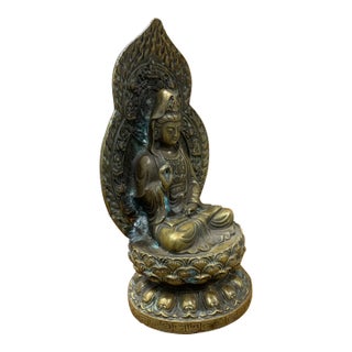 Late 19th Century Patinated Bronze Buddha For Sale