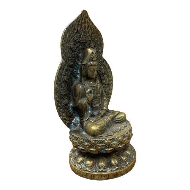Late 19th Century Patinated Bronze Buddha For Sale