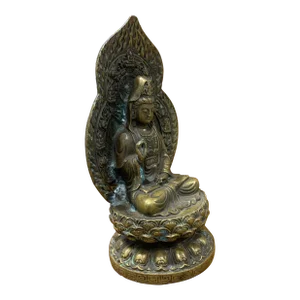 Late 19th Century Patinated Bronze Buddha