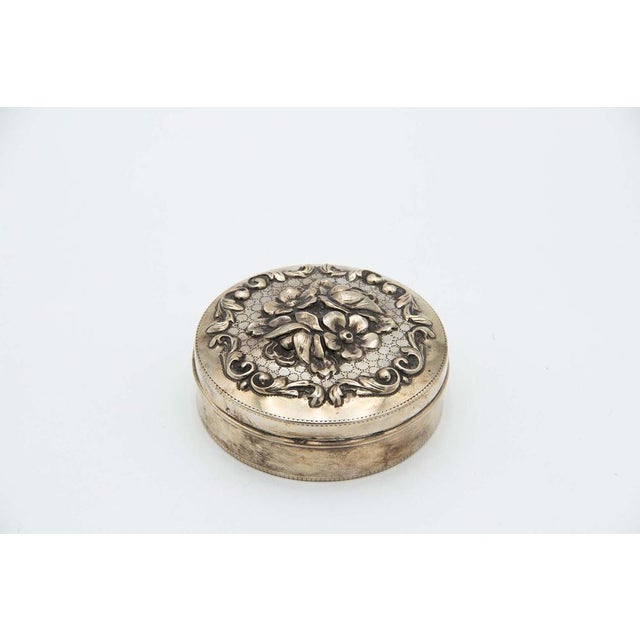 Cylindrical Silver Box For Sale - Image 3 of 3