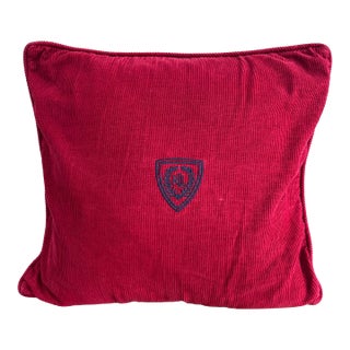 1990s Lauren by Ralph Lauren Corduroy Pillow With Crest For Sale