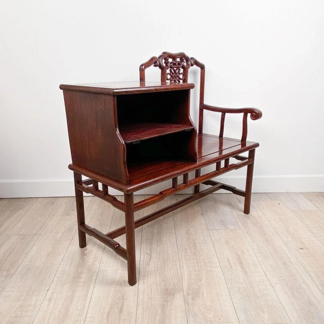 1970s Vintage Chinese Telephone Table, Circa 1970 For Sale - Image 5 of 10