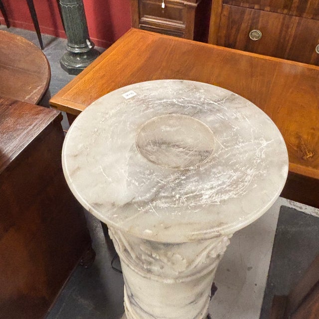Gray Antique Liberty Illuminated Alabaster Column, 1920s For Sale - Image 8 of 15