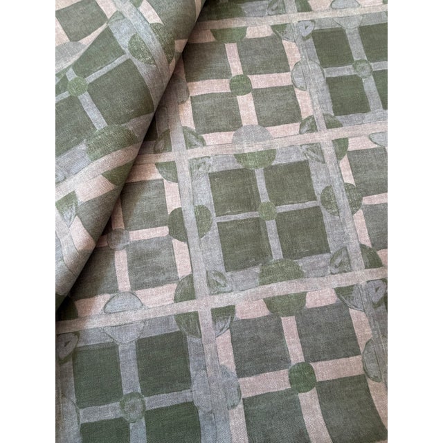 Molly Cotton Fabric in Moss by Lulie Wallace 8 Yards For Sale - Image 4 of 5