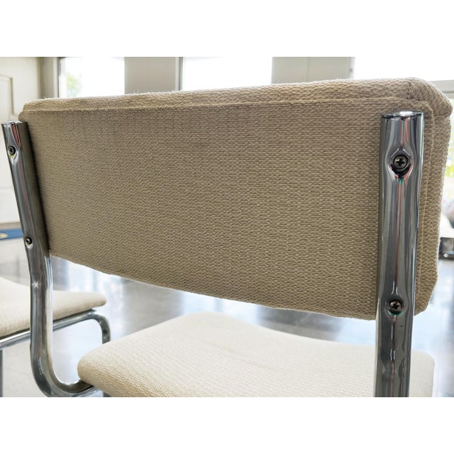 Bauhaus Style Tubular Chromed Steel Barstools - A Pair For Sale - Image 13 of 15