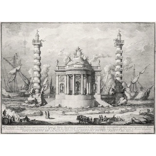 Giuseppe Vasi, Il tempio di Nettuno, Etching, 1760 For Sale - Image 6 of 6