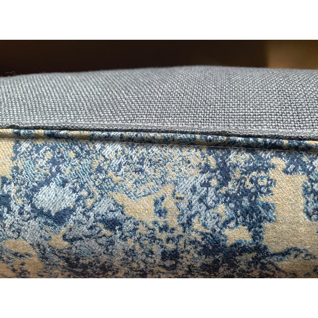 Navy Blue Custom Throw Pillows in Holland & Sherry Woven Patterned Fabric - A Pair For Sale - Image 8 of 10