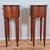 2000s Petite Oval Cherry & Burl Wood Inlay Traditional Side Tables Nightstands W/ Single Drawers, a Pair For Sale - Image 10 of 12