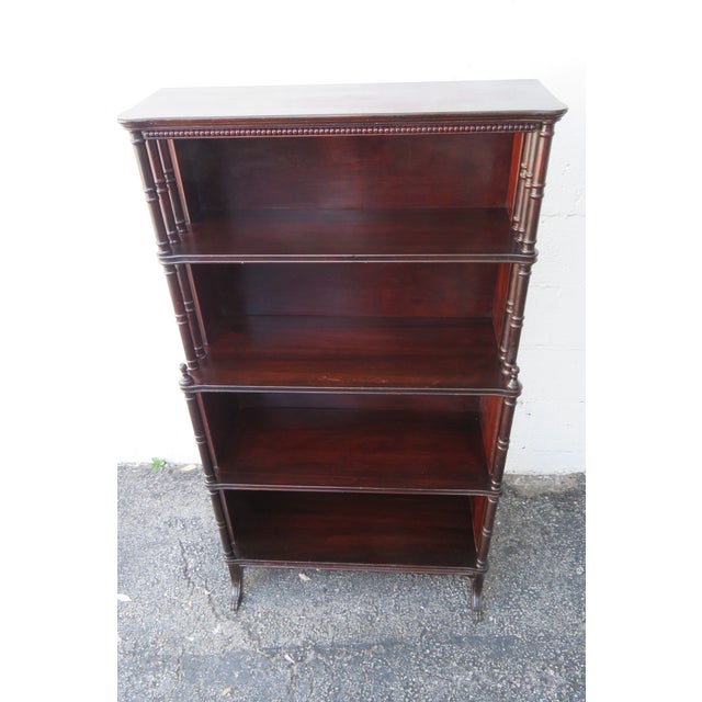 Duncan Phyfe Tall Narrow Bookcase Display Shelf Etagere Cupboard