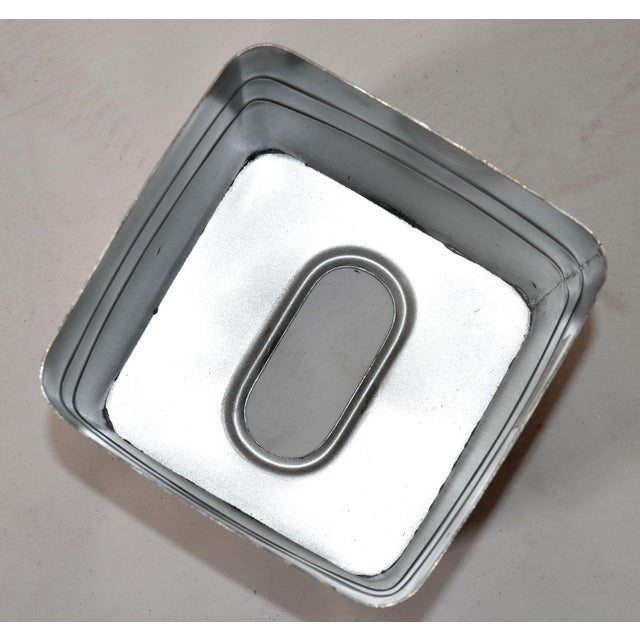 Vintage Stainless Steel Triune Boutique Box Paper Tissue Holder For Sale - Image 10 of 12