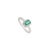Modern Modern Inspired 0.56 Carat Emerald Diamond Halo Statement Ring, Size 6.5 For Sale - Image 3 of 11