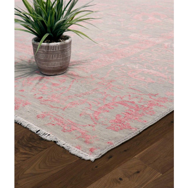 Transitional Pasargad Home Transitional Silver Area Rug, 7' 9'' X 10' 1'' For Sale - Image 3 of 5