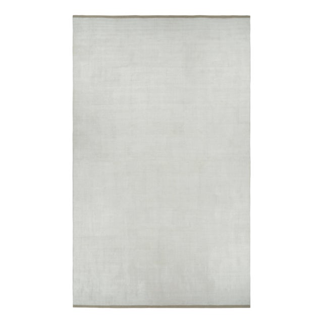 Rug & Kilim’s Oversized Textural Rug in White Tones and Striae - 14x23 For Sale