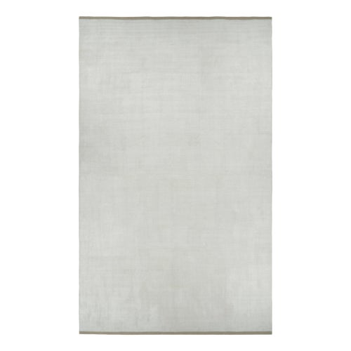 Rug & Kilim’s Oversized Textural Rug in White Tones and Striae - 14x23