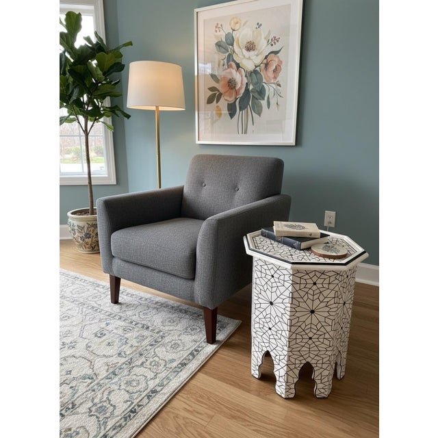 2020s Hand-Painted Moroccan Octagonal Side Table For Sale - Image 5 of 8