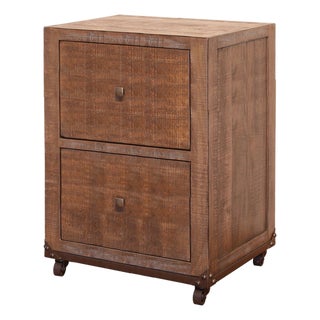 Greenview Forged Iron Base File Cabinet For Sale