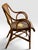 Vintage French Style Bistro Bamboo and Rattan Dining Set Round Glass Top Table and Four Armchairs 5 Pieces For Sale - Image 4 of 16