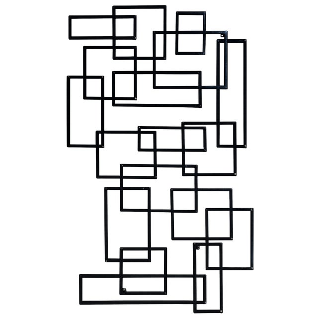 Mid-Century Modern Sol LeWitt Inspired Minimalist Abstract Metal Wall Sculpture For Sale - Image 3 of 4