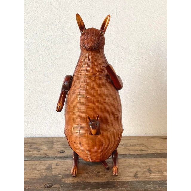 Wood Vintage Shanghai Weave Kangaroo Basket For Sale - Image 7 of 12