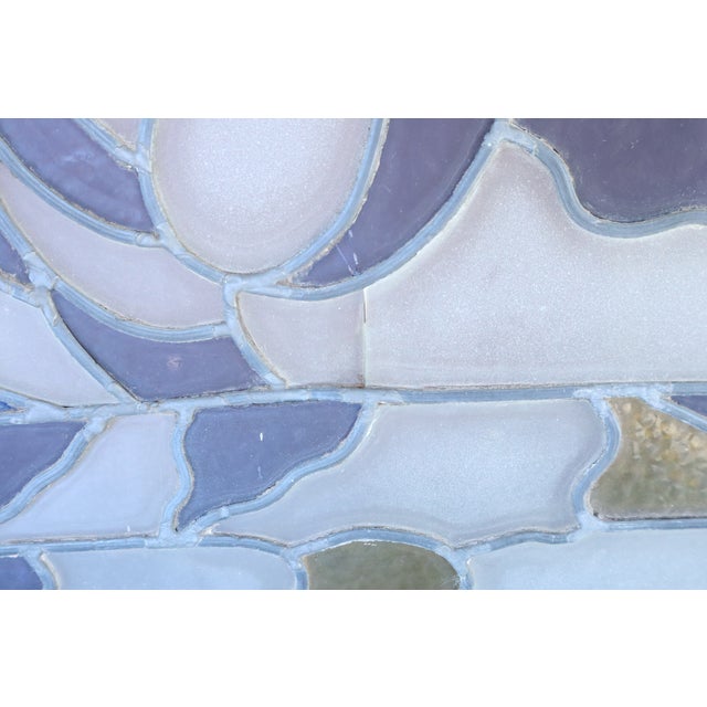 Antique Stained Glass Two-Panel Swan Lake Scene in Metal Frame With Hanging Hardware For Sale - Image 4 of 8