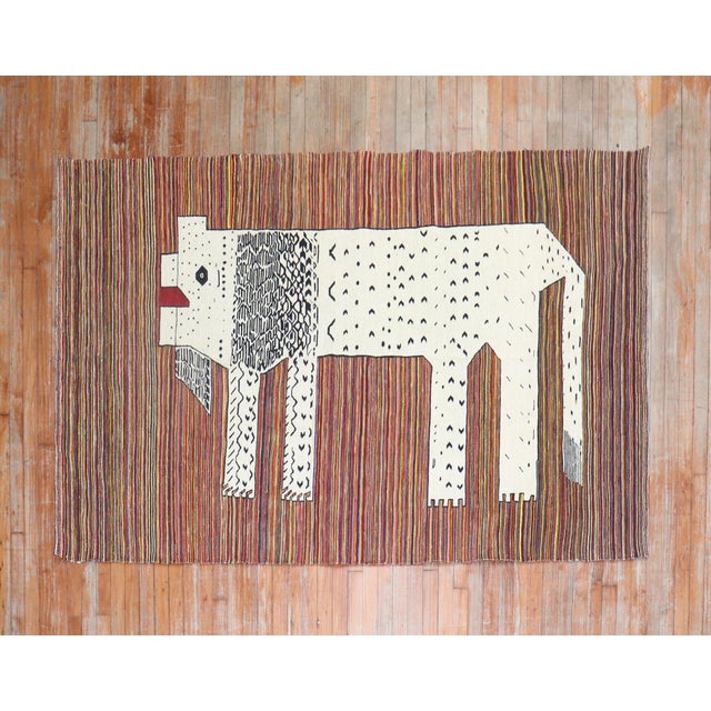 Lion Persian Kilim Wall Hanging For Sale - Image 10 of 18