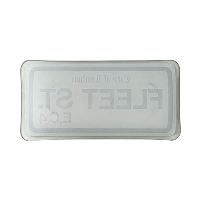 White Vintage City of London Fleet Street e.c.4 Glass Ashtray Catchall Dish For Sale - Image 8 of 9