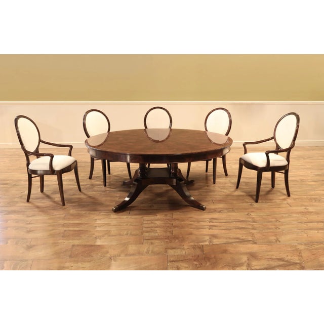 Round to Oval Mahogany Dining Table With Self Storing Leaf, Seats 8-10 People, by AntiquePurveyor For Sale - Image 10 of 12