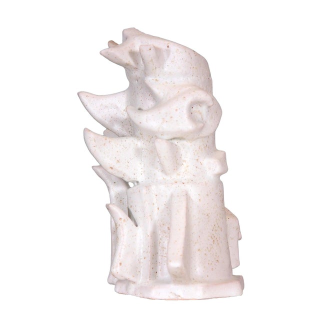 White Contemporary Cubist Sculpture Ceramic Vase by Diane Grant For Sale - Image 8 of 10