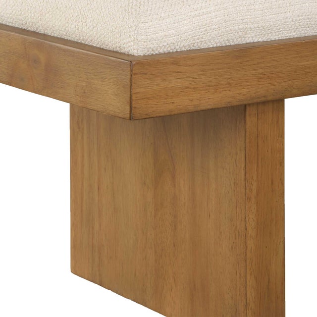 Brown Haden White Upholstery Bench For Sale - Image 8 of 8