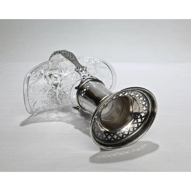 Antique Gorham Sterling Silver and Cut-Glass Handled Basket For Sale - Image 9 of 11