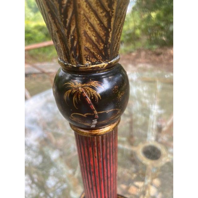 1990s Hollywood Regency Chinoiserie Tall Candlestick Holders - Pair - 19.25” H For Sale - Image 5 of 9