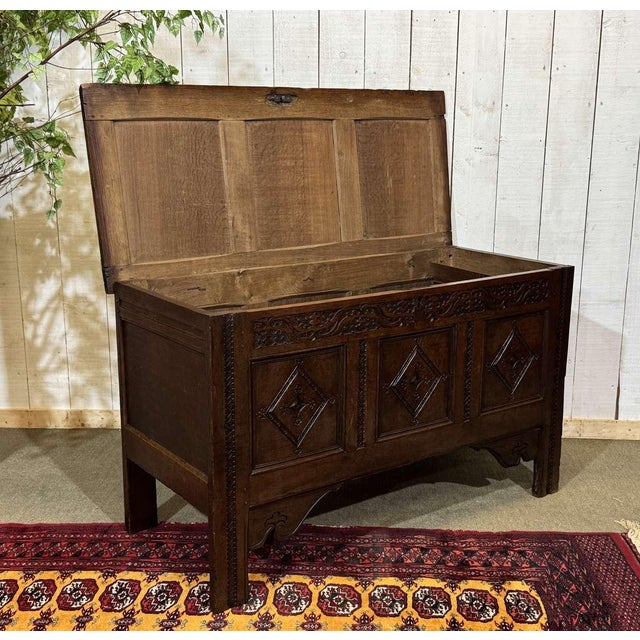 19th Century English Oak Chest For Sale - Image 4 of 18